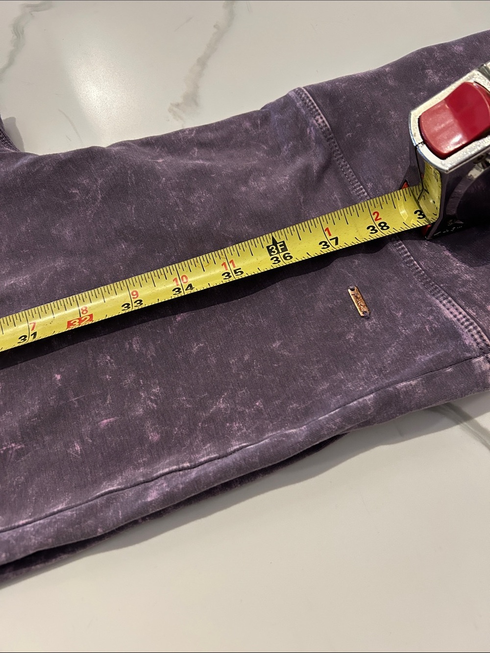 PINK Victoria's Secret Purple Marble Flare Leggings w: cute side slits - Medium - Picture 8 of 8